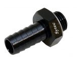 Sytec Alloy Straight Fuel Union Male/Male (Black) 14x1.5 - 12mm Push On