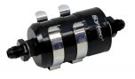 Bullet Fuel Filter Jic6 - Jic6 (Black) with mounting clips, 132 Micron Metal element