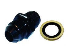 Sytec Alloy Straight Fuel Union Male/Male (Black) 18x1.5 - Jic8