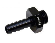 Sytec Alloy Straight Fuel Union Male/Male (Black) 14x1.5 - 8mm Push On