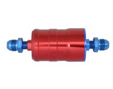 BULLET FUEL FILTER JIC8-JIC8 (Red) with mounting clips