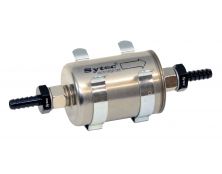 Sytec Competition Fuel Filter with Black 8mm tails in/Out with mounting Clips