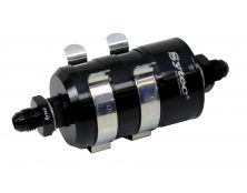 Bullet Fuel Filter Jic6 - Jic6 (Black) with mounting clips, 132 Micron Metal element