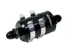 SYTEC Bullet fuel Filter Jic8 - Jic8 (Black) with mounting clips. 10 Micron Paper Element