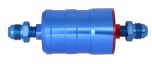 BULLET FUEL FILTER JIC8-JIC8 (Blue) with mounting clips