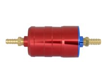 BULLET FUEL FILTER 10mm-8mm (Red) with mounting clips