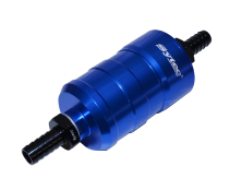 Bullet Fuel Filter 12mm in-out (BLUE) with mounting clips, 10 Micron