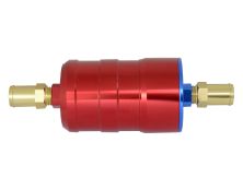 BULLET FUEL FILTER 15mm-15mm (Red) with mounting clips
