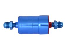 BULLET FUEL FILTER JIC8-JIC8 (Blue) with mounting clips