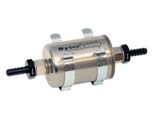 Sytec Competition Fuel Filter with Black 8mm tails in/Out with mounting Clips
