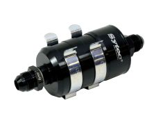 Black Bullet High Flow Fuel Filter Jic8 - Jic8 with mounting clips (132 Micron Metal Element)