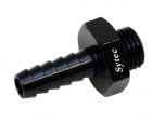 Sytec Alloy Straight Fuel Union Male/Male (Black) 14x1.5 - 8mm Push On