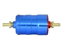BULLET FUEL FILTER 8mm-8mm (Blue) with mounting clips