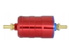 BULLET FUEL FILTER 8mm-8mm (Red) with mounting clips