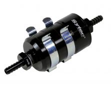 Black Bullet High Flow Fuel Filter (132 Micron), 8mm in-out with mounting clips