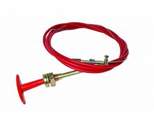 RED 'T' PULL CABLE KIT 12ft (3.7 Mtrs) Inc Cable Adjuster & Solderless Nipple